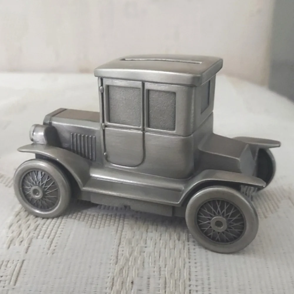 Vintage Ford Model T Coupe Truck & Tug Boat  Silver Plated Coin Piggy Banks